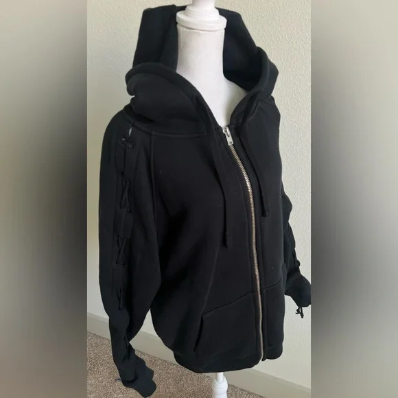 IRO 100% COTTON Black oversized Hoodie Jacket - Picture 2 of 16